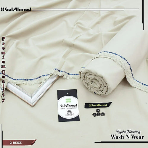Men's Off White Wash & Wear Plain Suit All Season