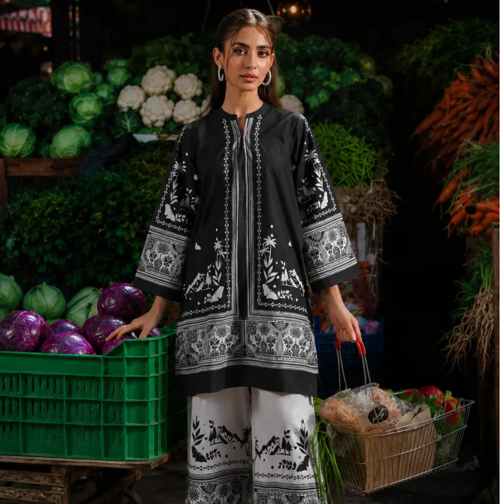 2 Pcs Women's Stitched Doria Lawn Printed Shirt And Trouser