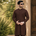 Men's Brown Unstitched Suit Wash & Wear All Season